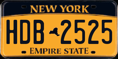 NY license plate HDB2525