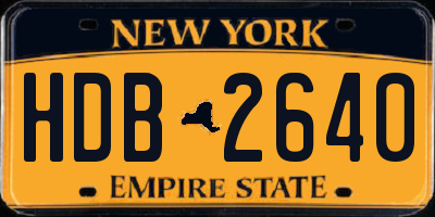 NY license plate HDB2640