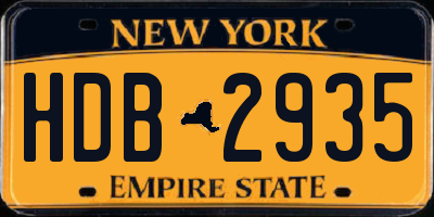 NY license plate HDB2935
