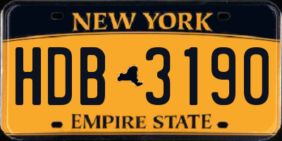 NY license plate HDB3190