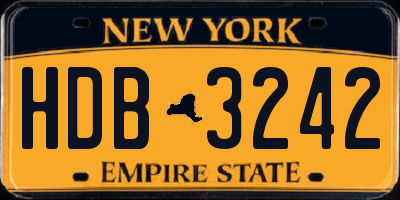 NY license plate HDB3242