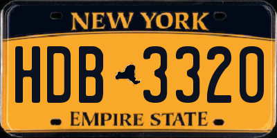 NY license plate HDB3320