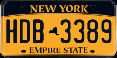 NY license plate HDB3389