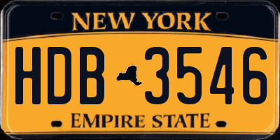 NY license plate HDB3546