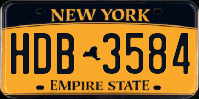 NY license plate HDB3584