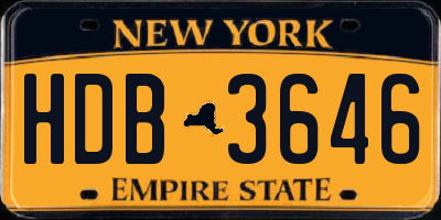 NY license plate HDB3646