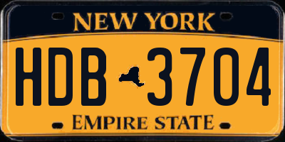 NY license plate HDB3704