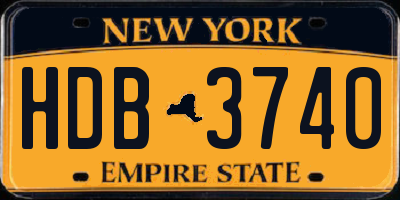 NY license plate HDB3740