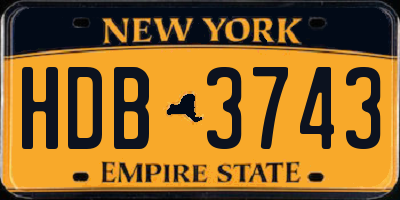 NY license plate HDB3743