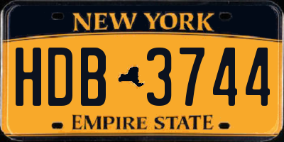 NY license plate HDB3744