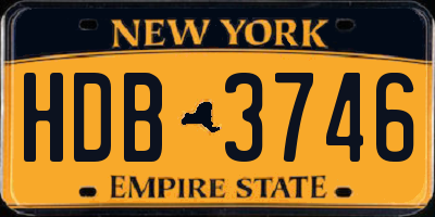 NY license plate HDB3746