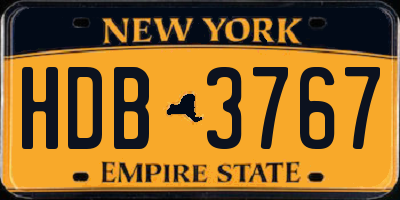 NY license plate HDB3767