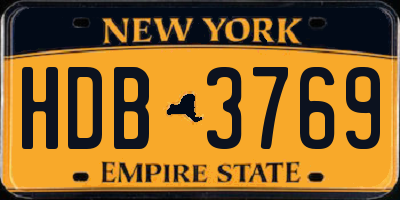 NY license plate HDB3769