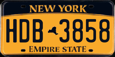NY license plate HDB3858