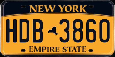 NY license plate HDB3860