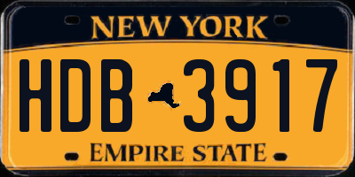NY license plate HDB3917