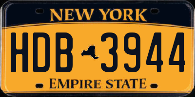 NY license plate HDB3944