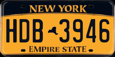 NY license plate HDB3946