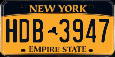 NY license plate HDB3947