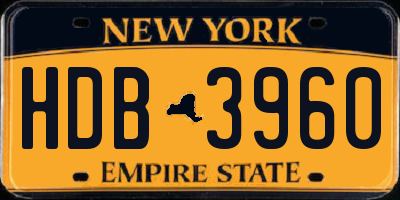 NY license plate HDB3960