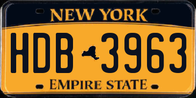 NY license plate HDB3963
