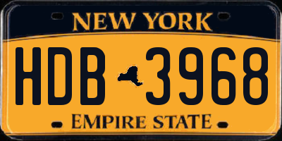 NY license plate HDB3968