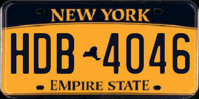 NY license plate HDB4046