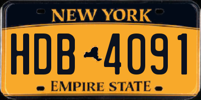 NY license plate HDB4091