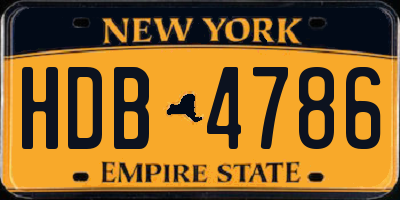 NY license plate HDB4786