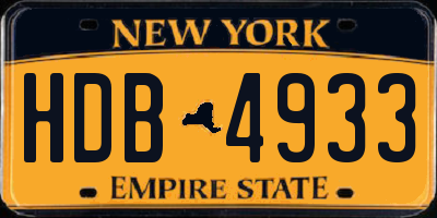 NY license plate HDB4933