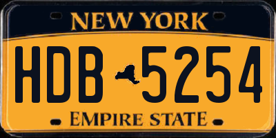 NY license plate HDB5254