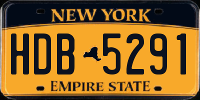NY license plate HDB5291