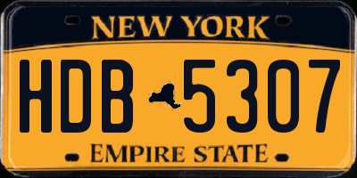 NY license plate HDB5307