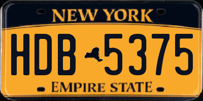 NY license plate HDB5375