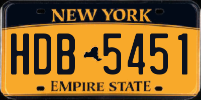 NY license plate HDB5451