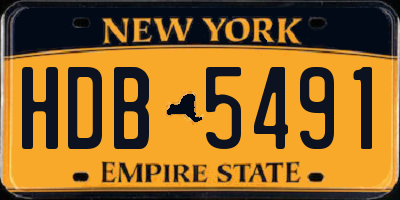 NY license plate HDB5491