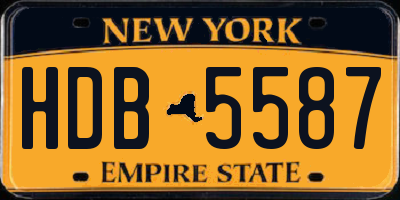 NY license plate HDB5587
