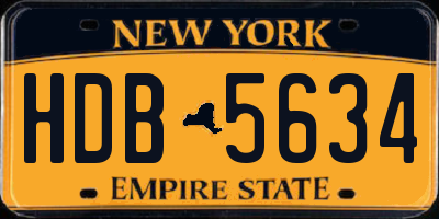 NY license plate HDB5634