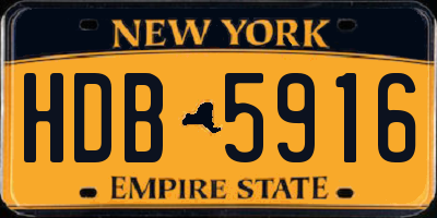 NY license plate HDB5916