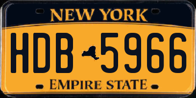 NY license plate HDB5966