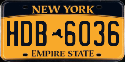 NY license plate HDB6036