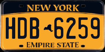 NY license plate HDB6259