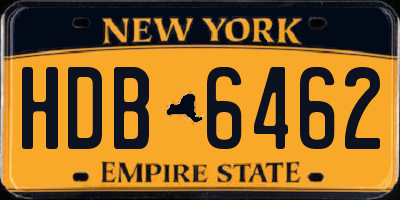 NY license plate HDB6462
