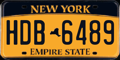 NY license plate HDB6489