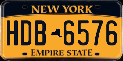 NY license plate HDB6576