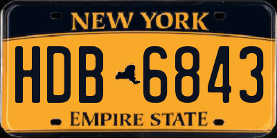 NY license plate HDB6843