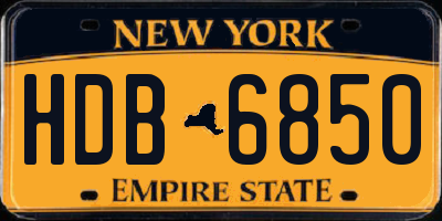 NY license plate HDB6850