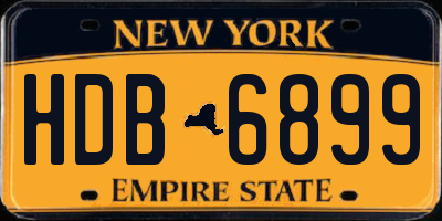 NY license plate HDB6899