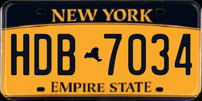 NY license plate HDB7034