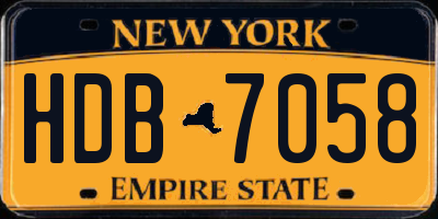 NY license plate HDB7058